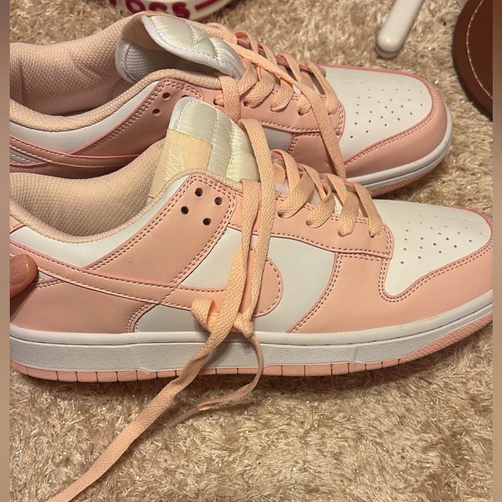 Stylish Peach and White Athletic Sneakers